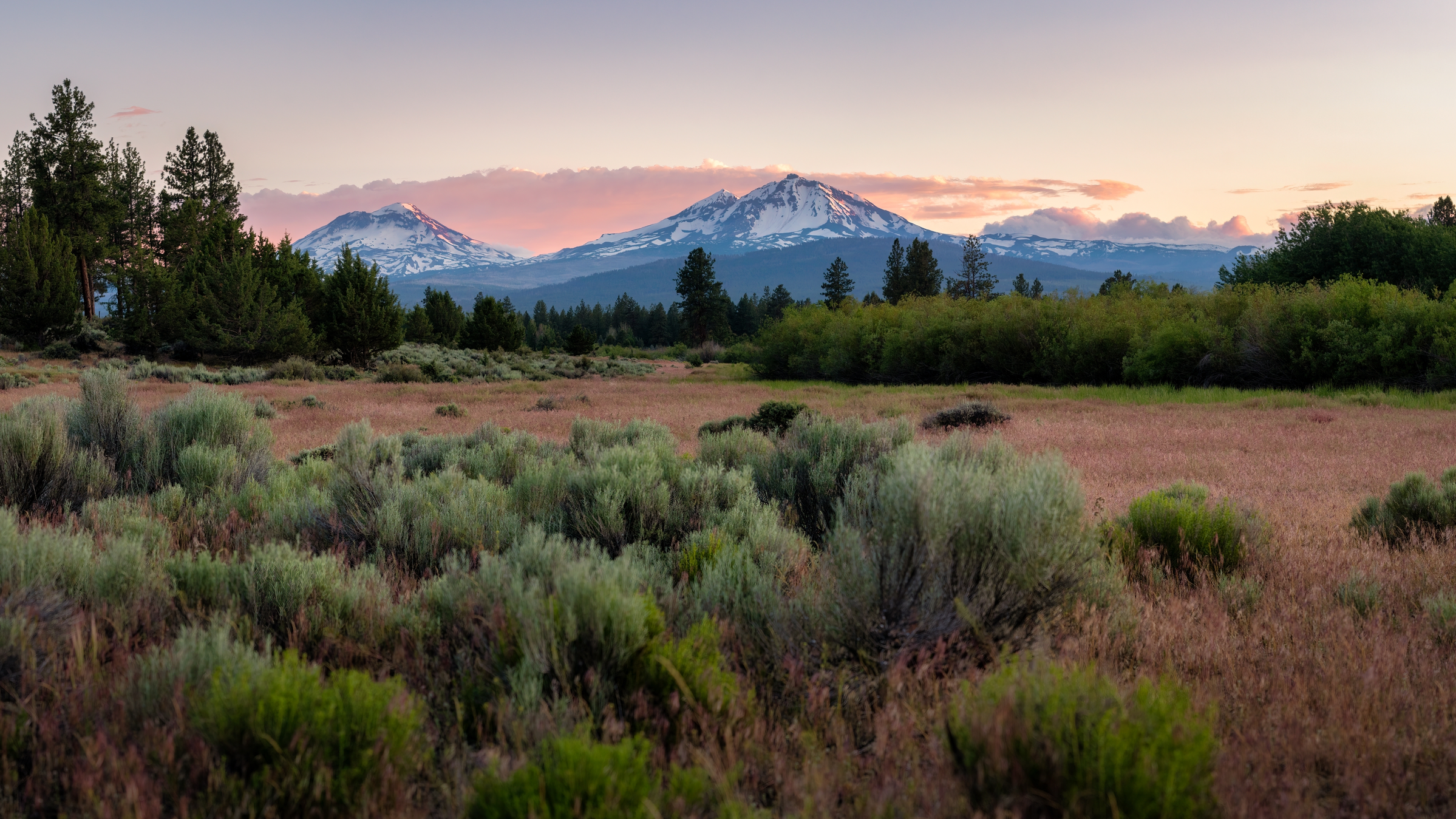 mountains at sunset