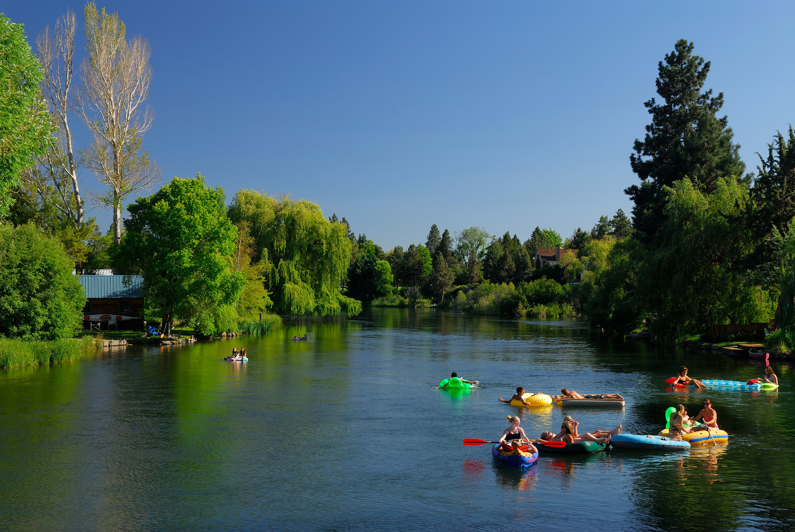 Sunriver with kayaks