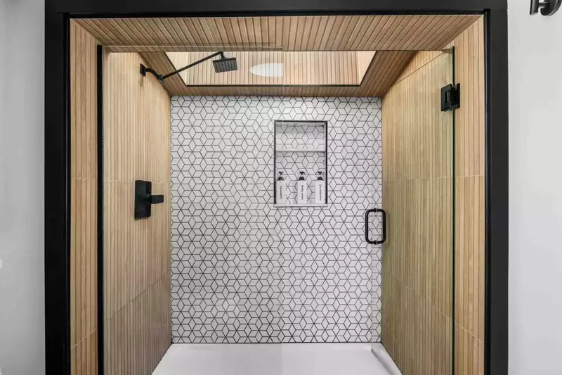 The shower is spacious, has great water pressure, is state of the art, and is incredibly luxurious. It's practically a spa!