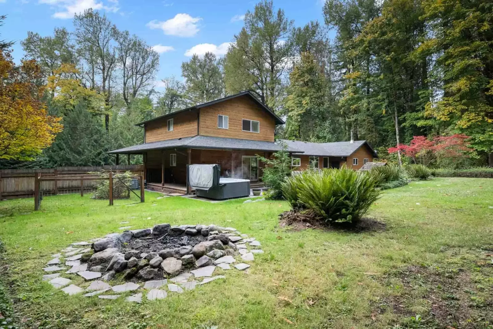 The firepit is an excellent place to relax after a day exploring the mountain!