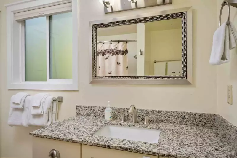 The bathrooms are recently updated and built with care.