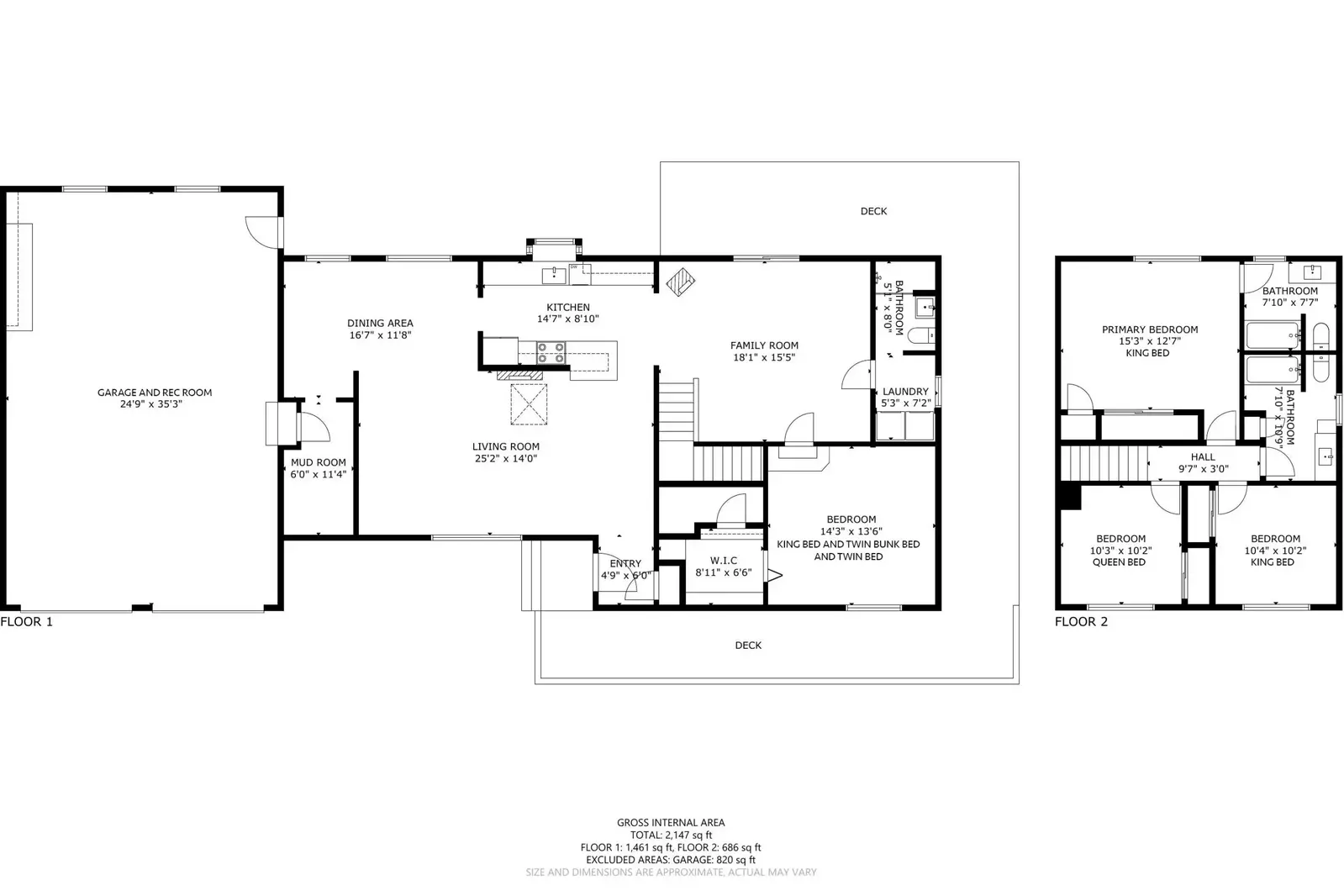A detailed floor plan of this rental.