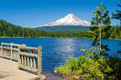 (Not near property)  Picture of Trillium Lake located 7.5 miles south-southwest of Mount Hood in the U.S. state of Oregon.