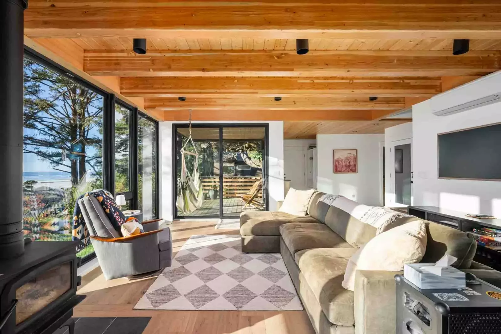 Watch you favorite movies, shows, and sports on this smart tv after a day on the beach.