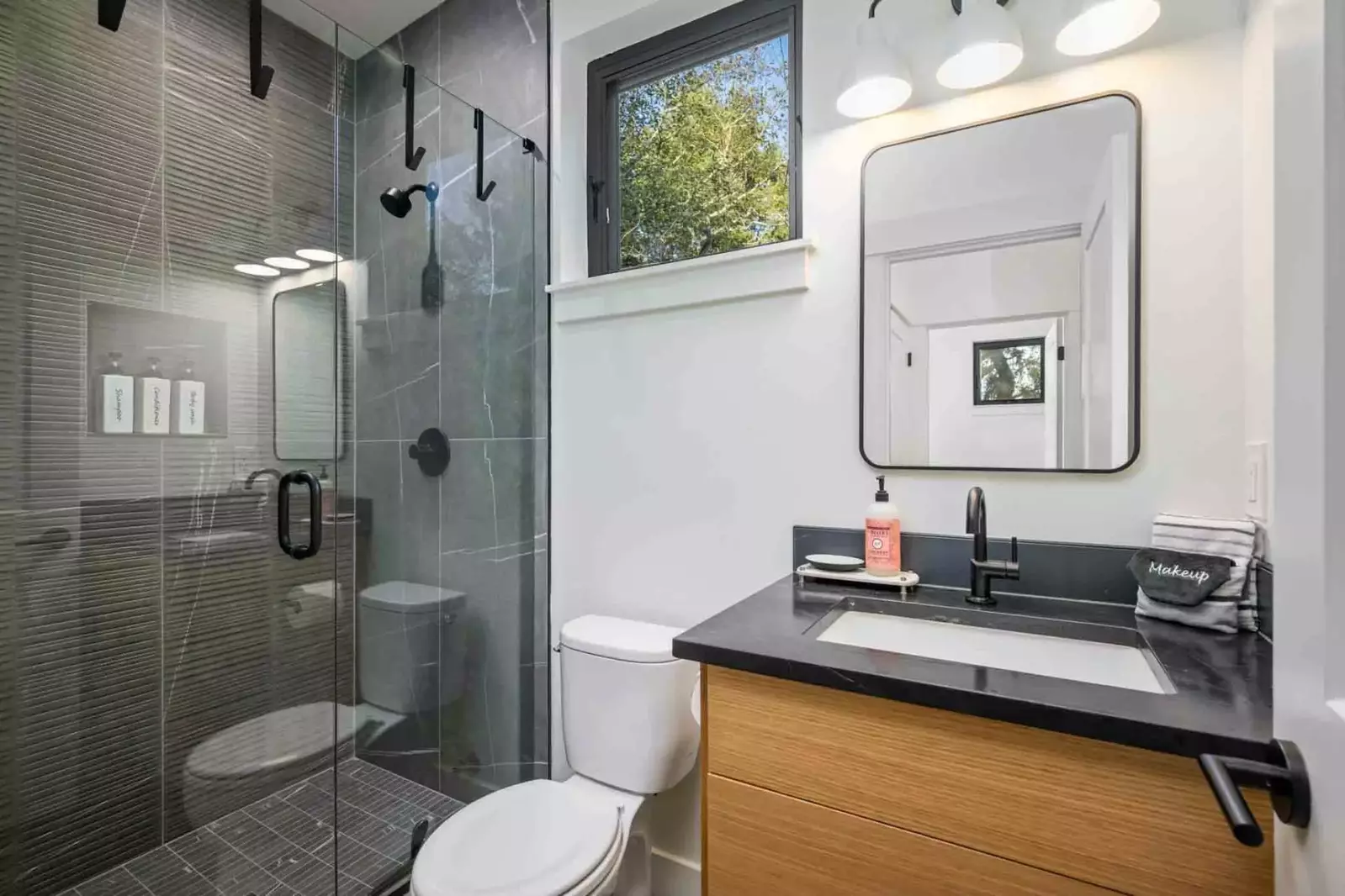 The shower is up to date and has excellent water pressure.