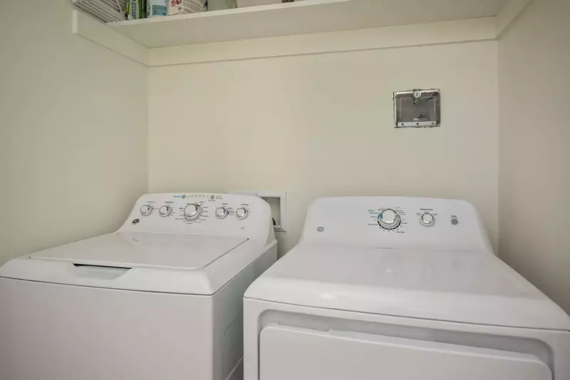 This rental has an up to date washing machine and dryer for guest use.