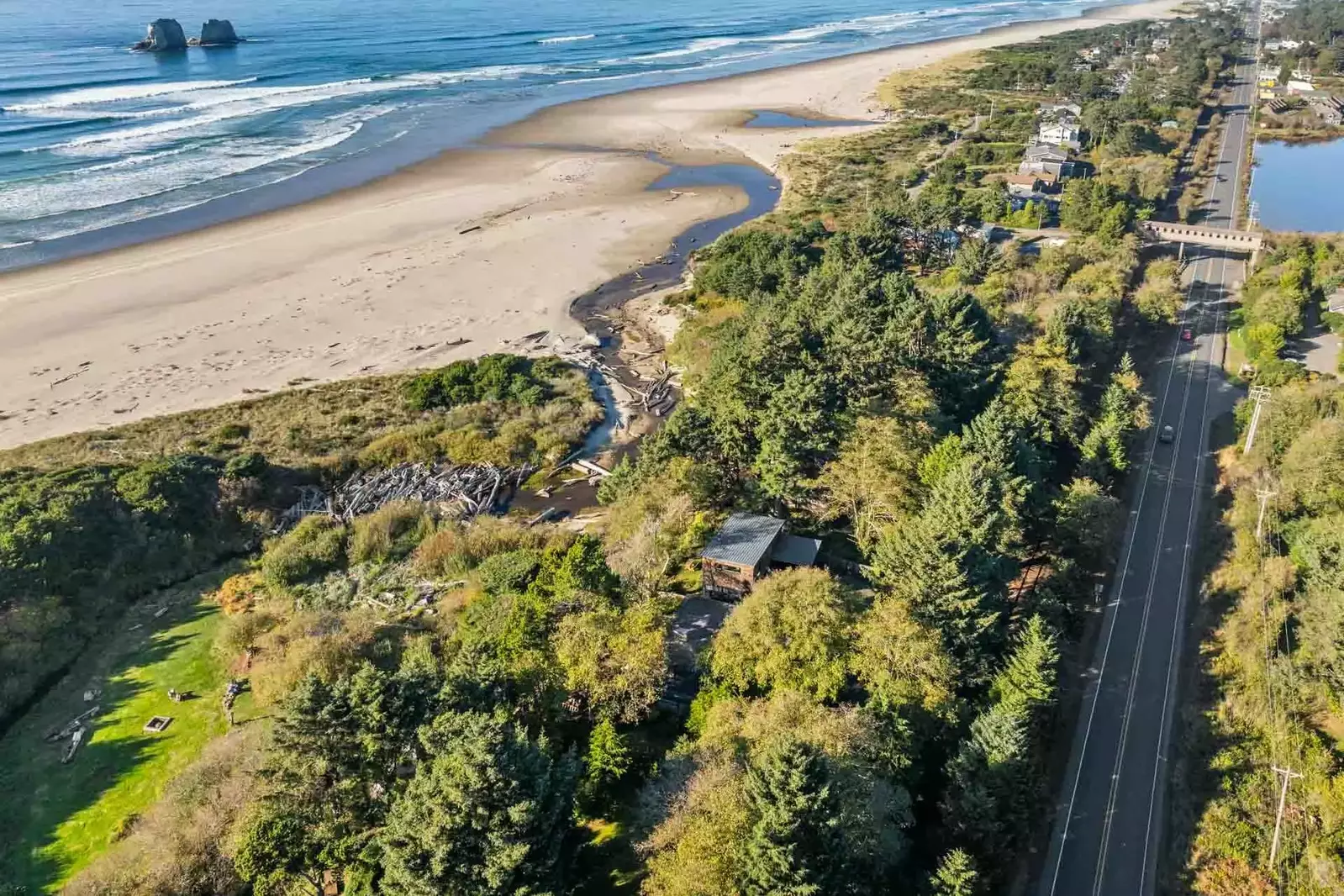 Make sure to check out all of Rockaway's fun landmarks like the train and big tree!