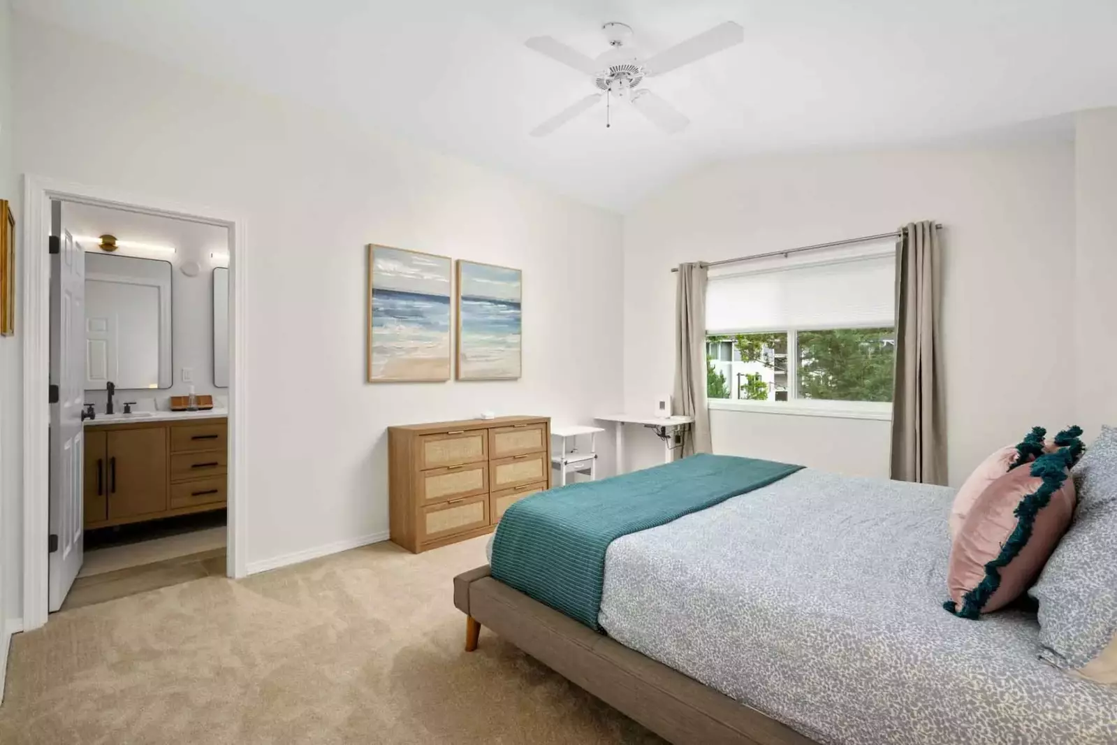 This bedroom features an en suite bathroom.