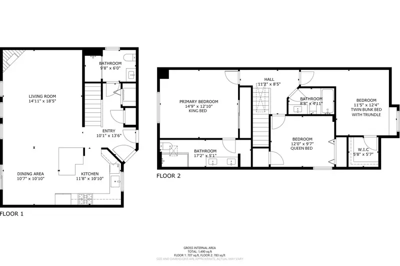 A detailed floor plan of this rental.