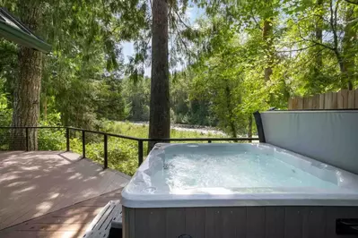 The hot tub is a favorite amenity perfect during warm summers and chilly winters.