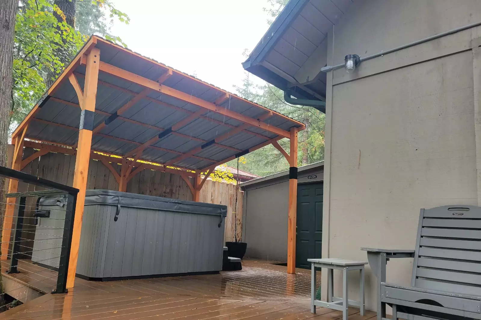 Rain or Shine.... everyday is a great day to enjoy the hot tub.