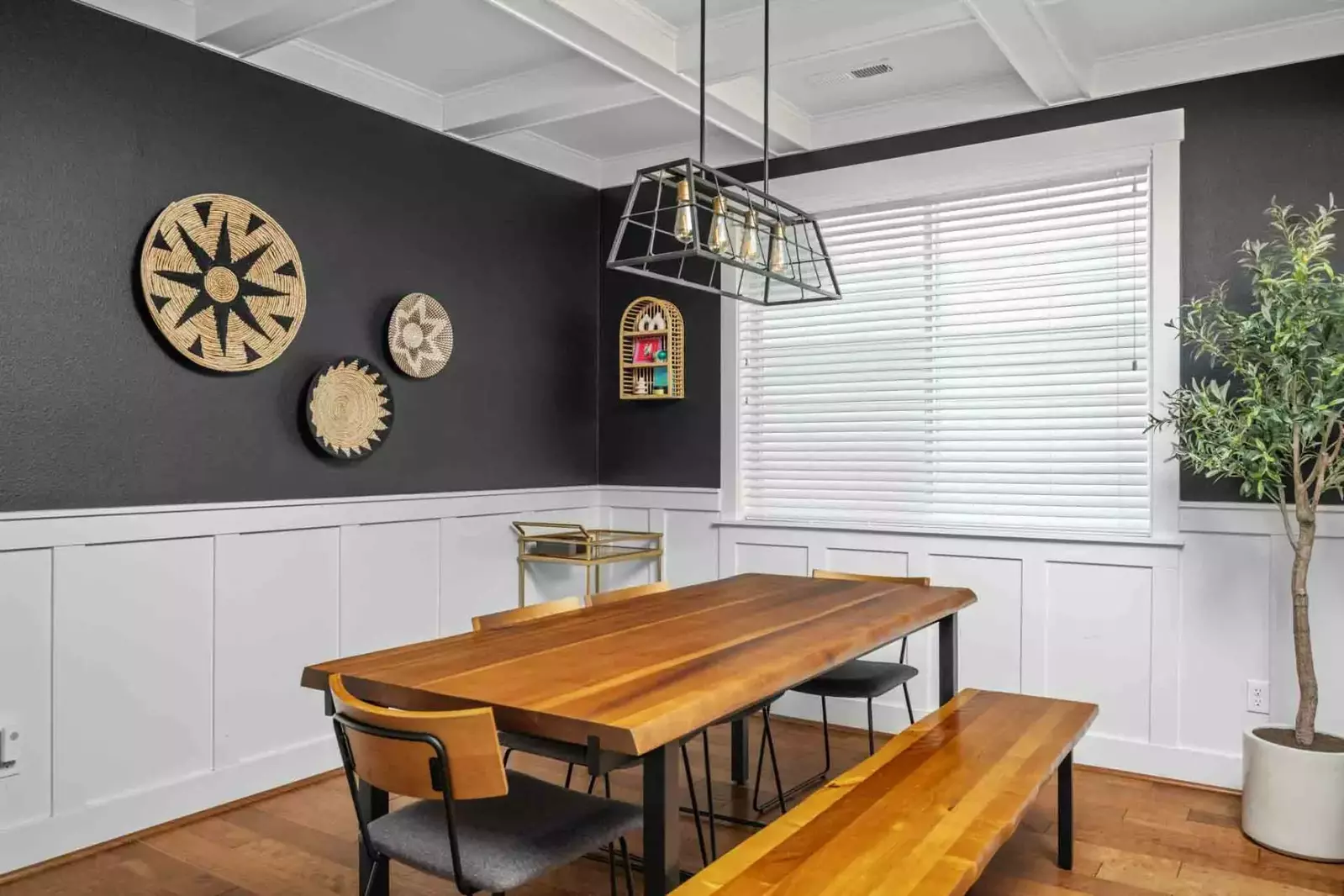 The dining room is a perfect place to hang out.