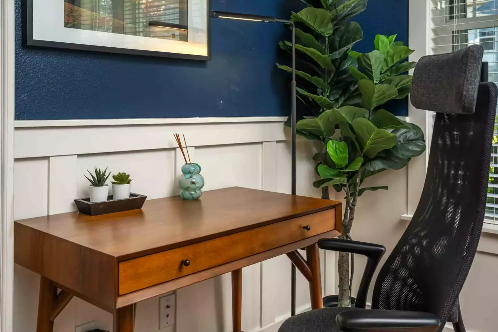 The home office makes for a good location to work from home or on a creative endeavor!