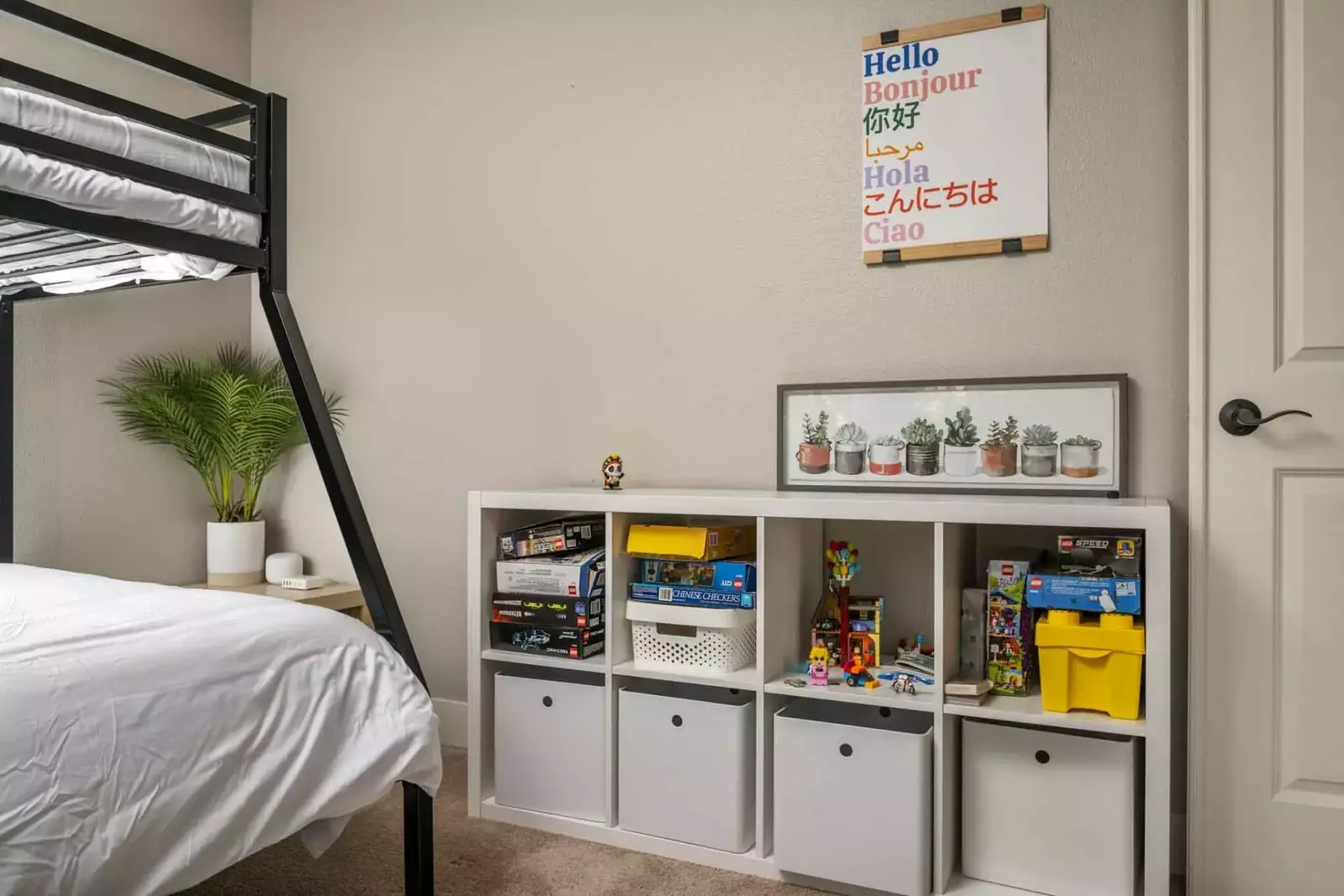 The bunk room has an ample supply of games and toys.