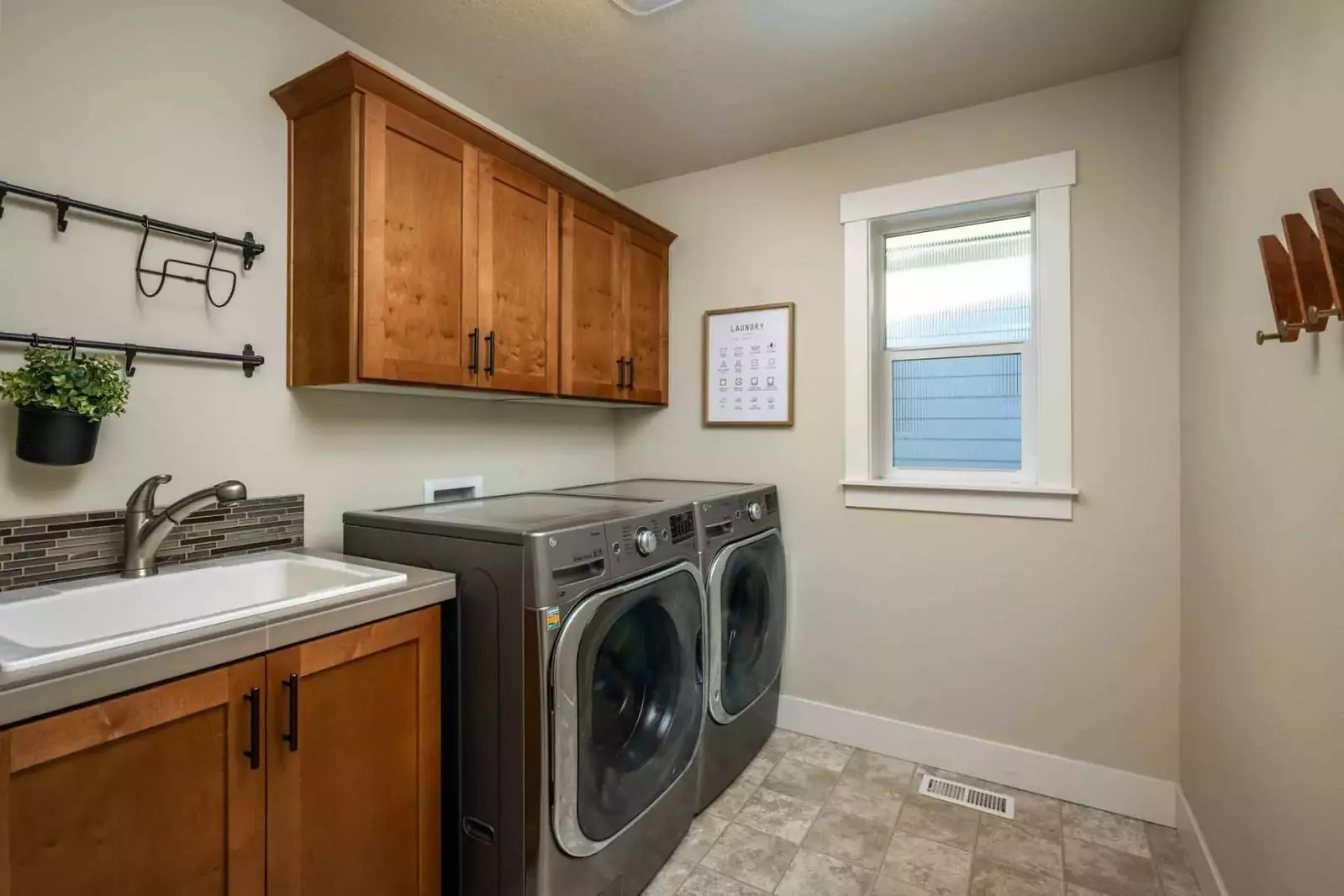 This rental has an up to date washing machine and dryer for guest use.