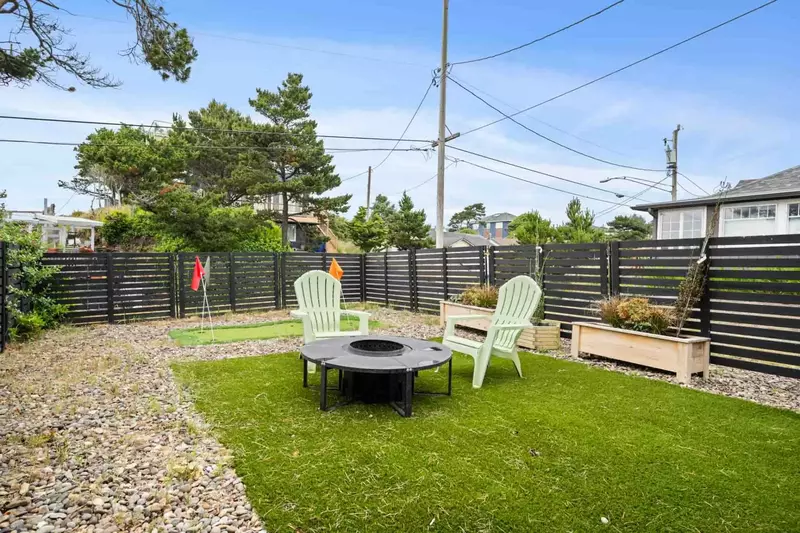 Enjoy a warm fire after a day on the beach.