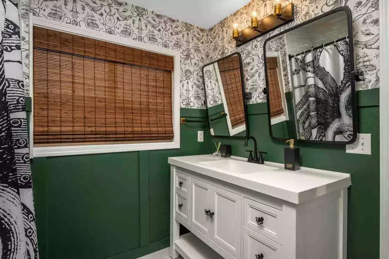 The bathrooms are recently updated and built with care.