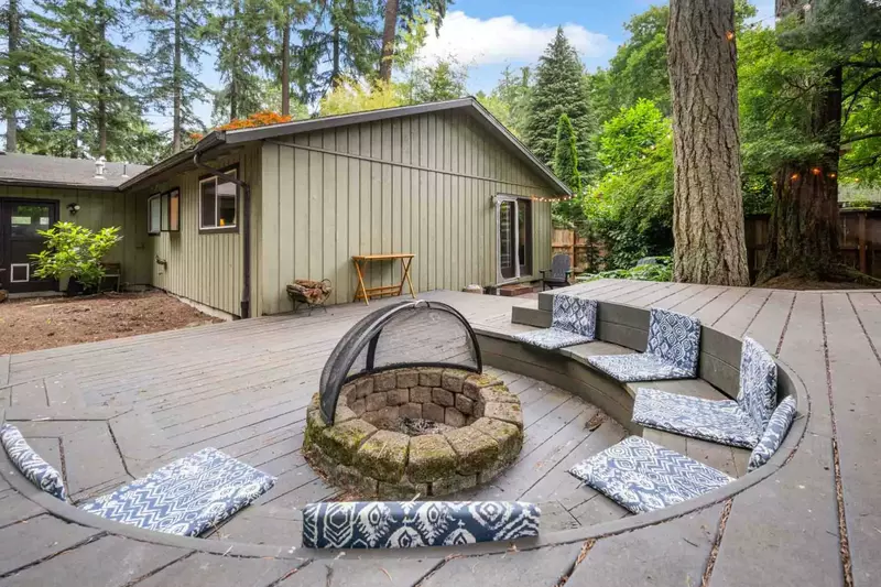 Enjoy conversation with friends and family while sitting around a cozy fire.