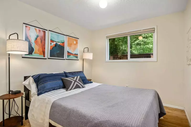 This rental has a king bed, queen bed, and bunk bed.