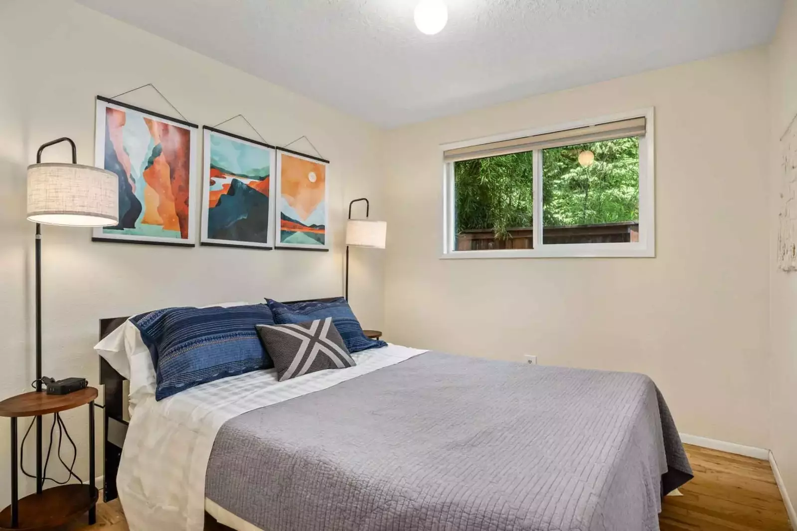 This rental has a king bed, queen bed, and bunk bed.