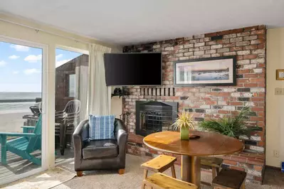 Watch you favorite movies, shows, and sports on this smart tv while relaxing in front of a cozy fire.