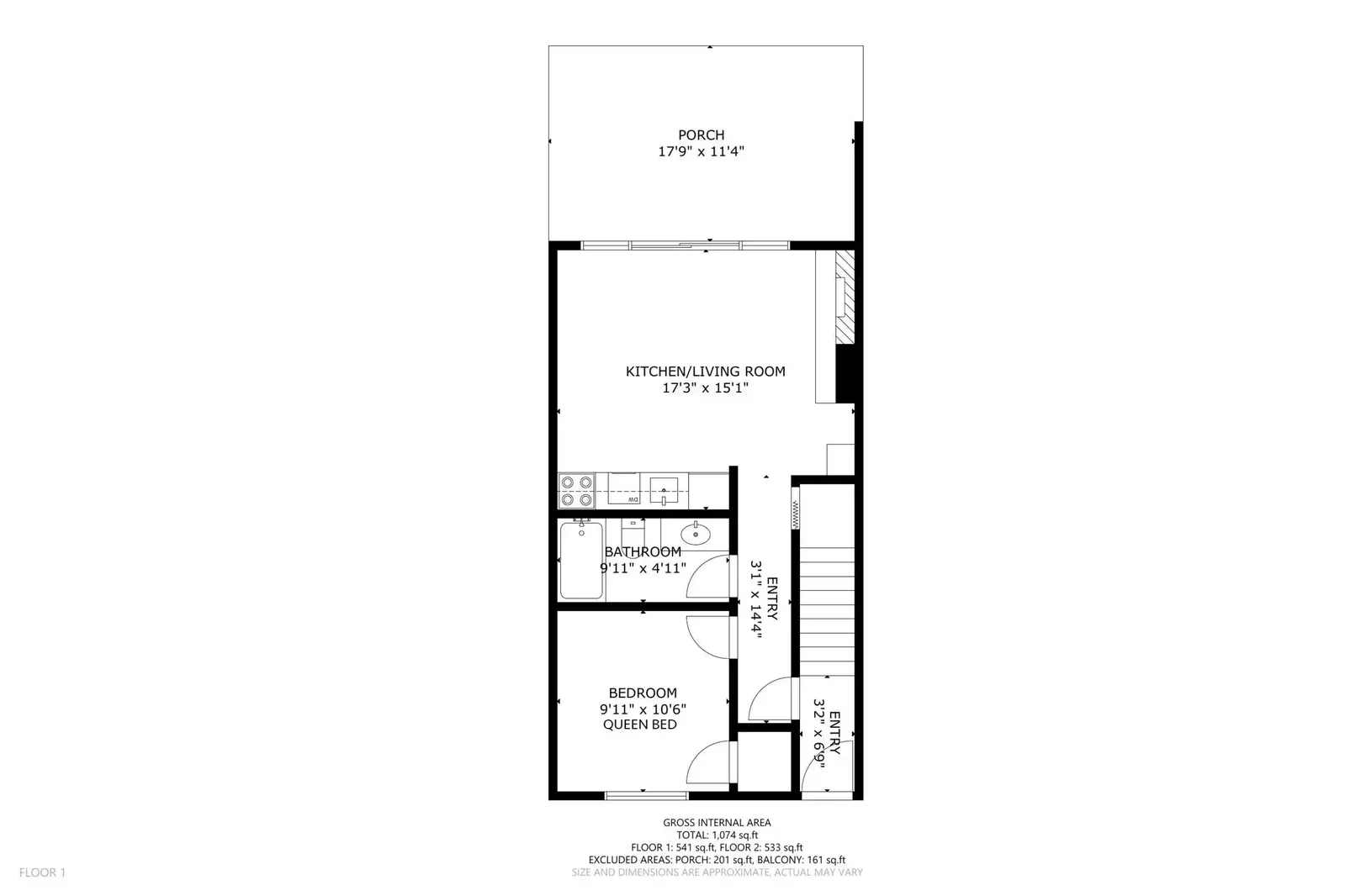 A detailed floor plan of this rental.