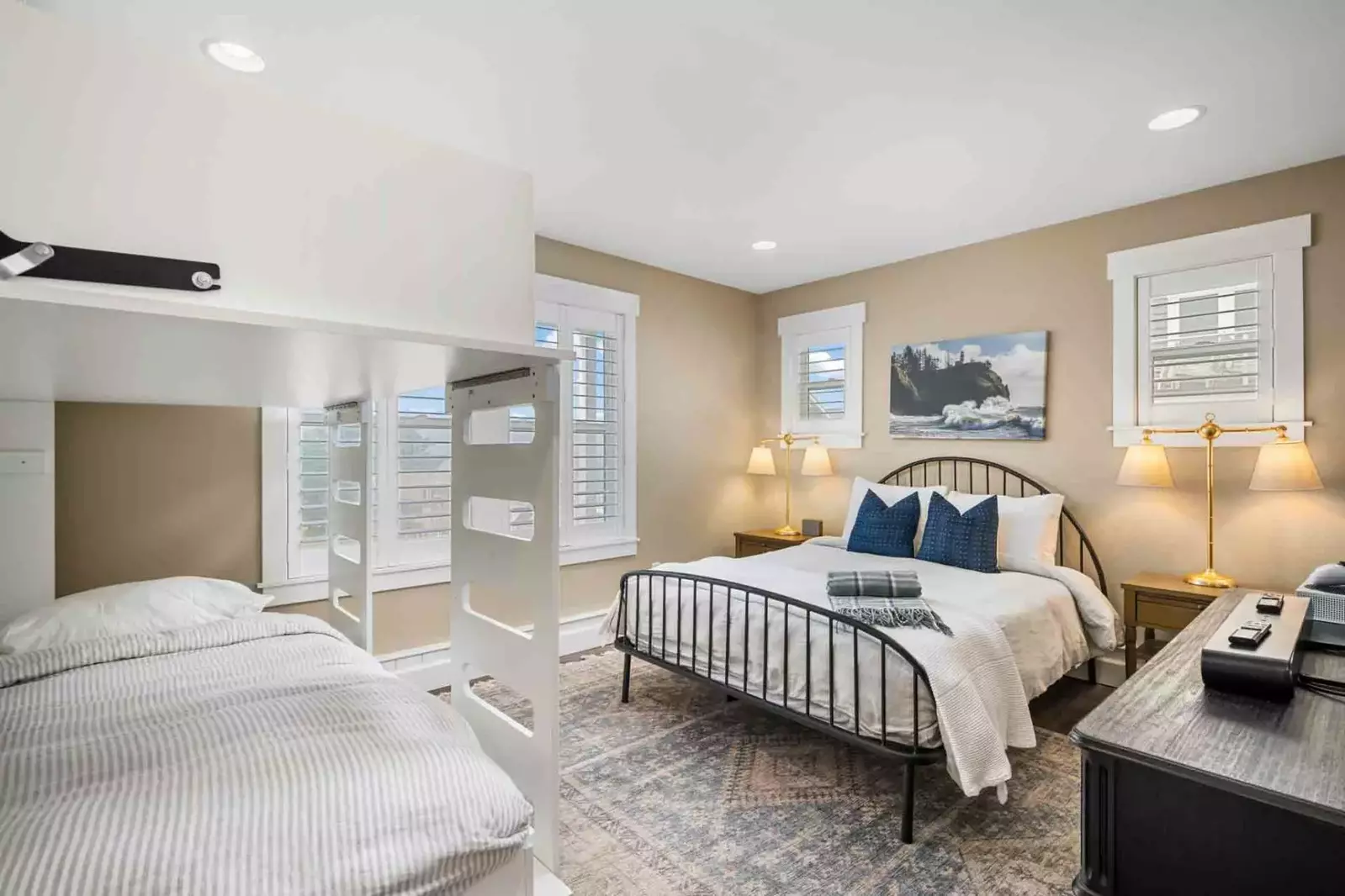 All the beds are updated and incredibly comfortable. Another feature that makes this rental so relaxing!