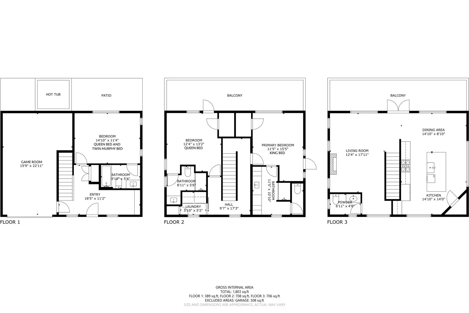 A detailed floor plan of this rental.