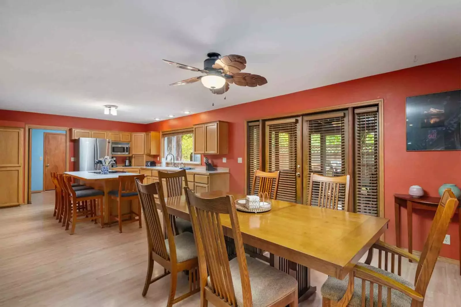 There is ample counter space and table space for preparing and enjoying great meals!