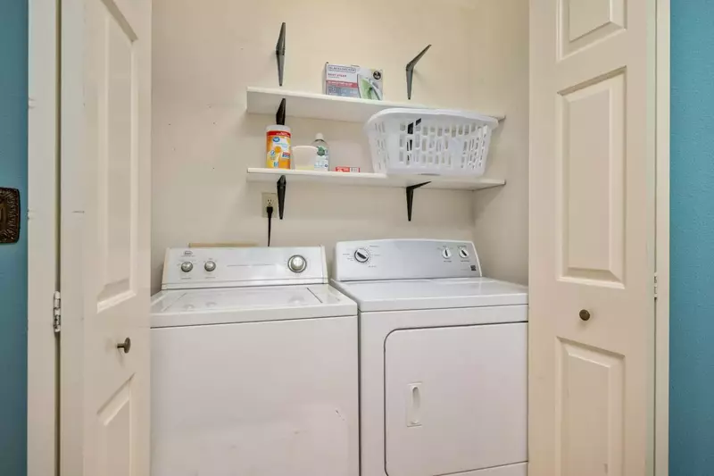This rental has an up to date washing machine and dryer for guest use.