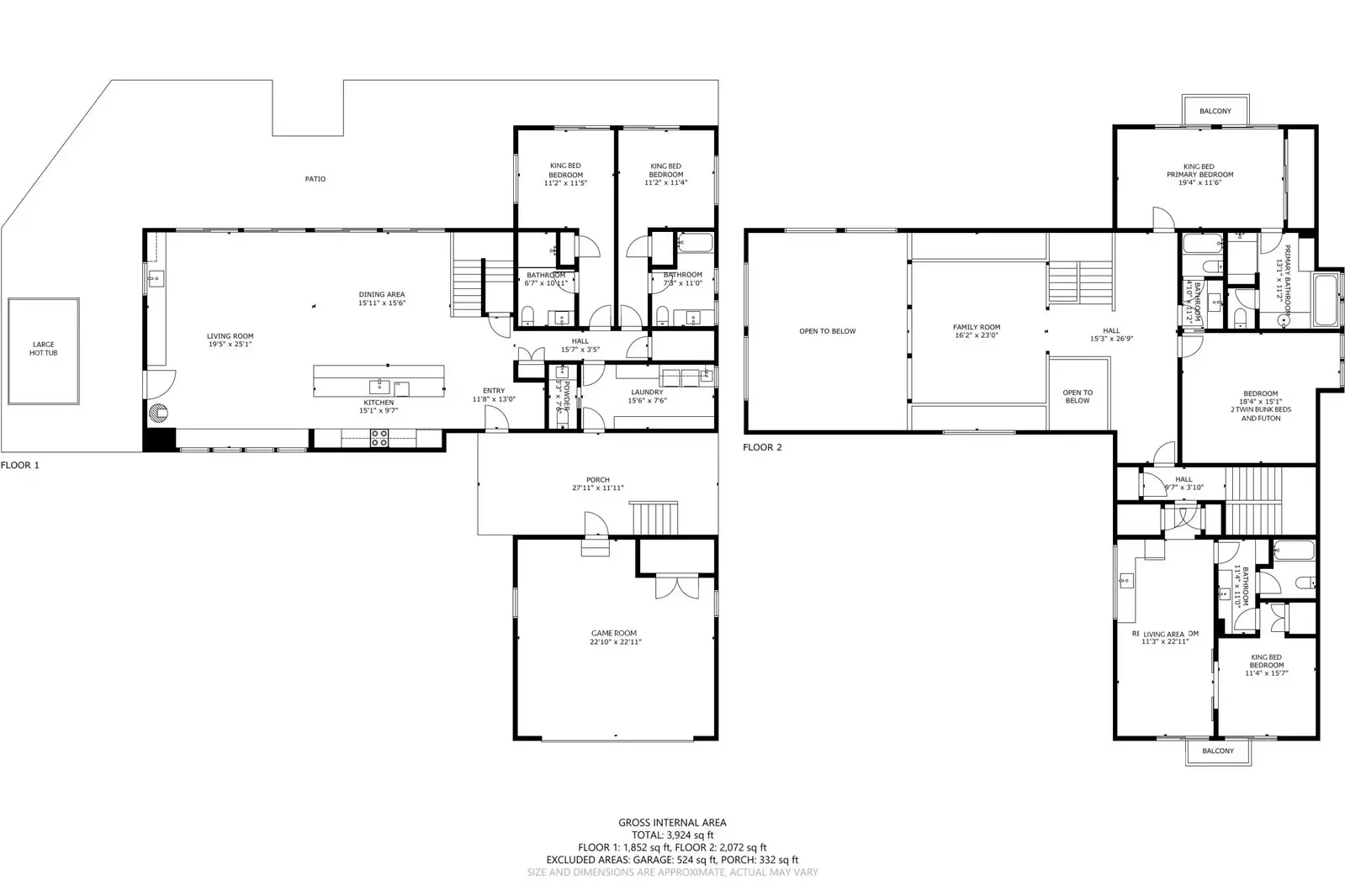 A detailed floor plan of this rental.