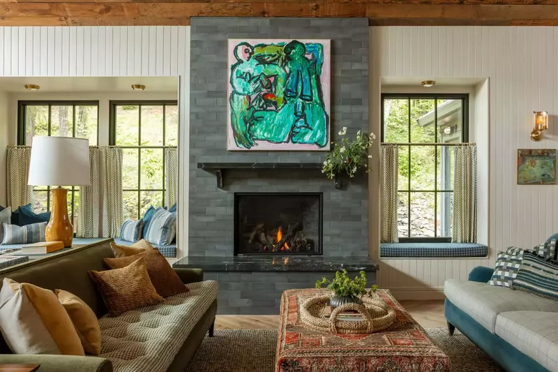 Stay warm with a cozy fire.