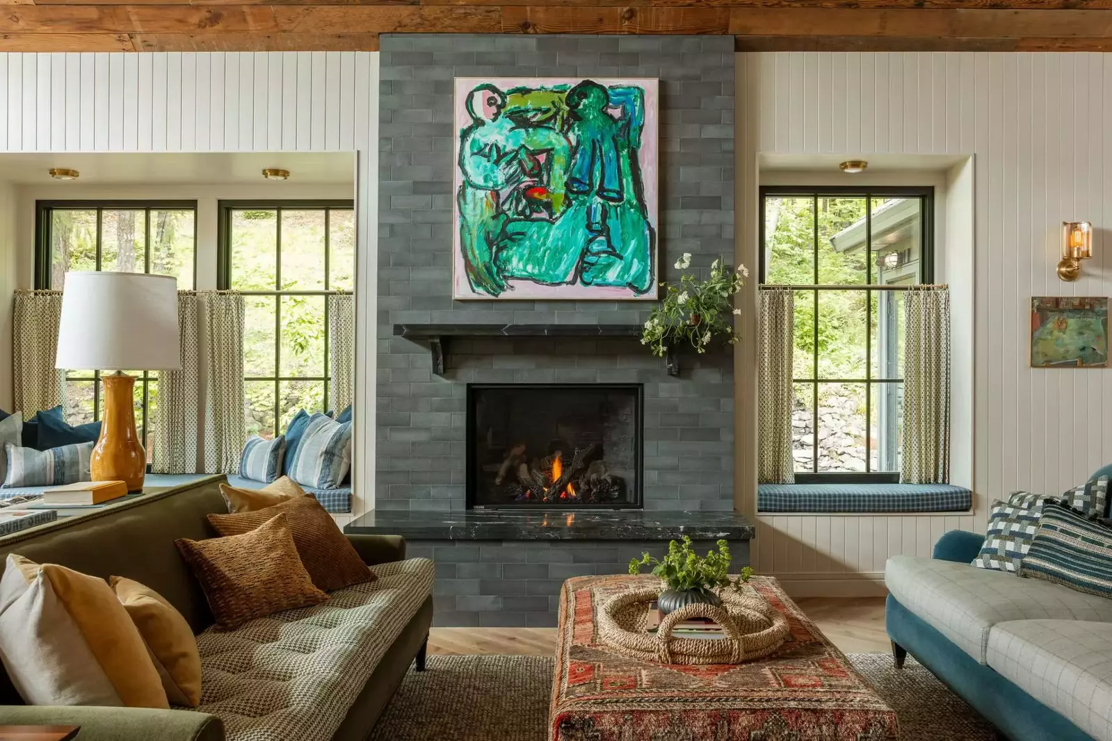 Stay warm with a cozy fire.