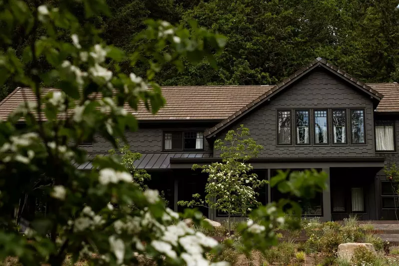 The Carly Fern Lodge is surrounded by lush nature. Wake up early and look for animals!