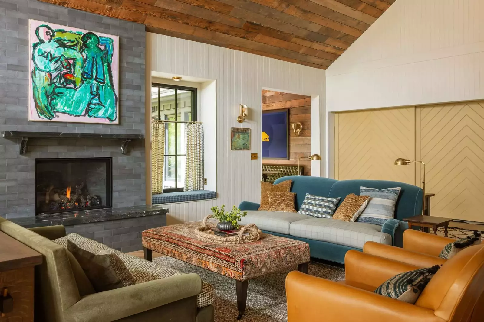 The fireplace keeps guests cozy year round!