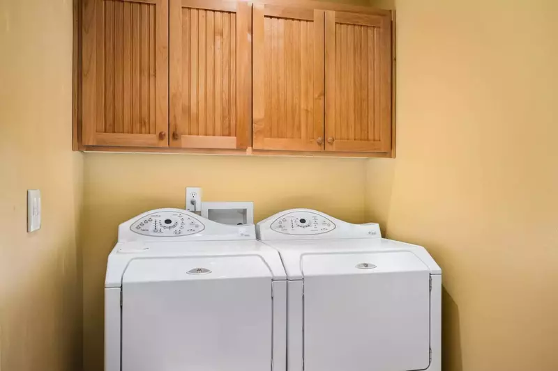 This rental has an up to date washing machine and dryer for guest use.