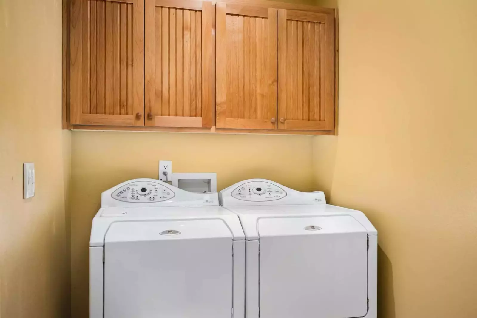 This rental has an up to date washing machine and dryer for guest use.