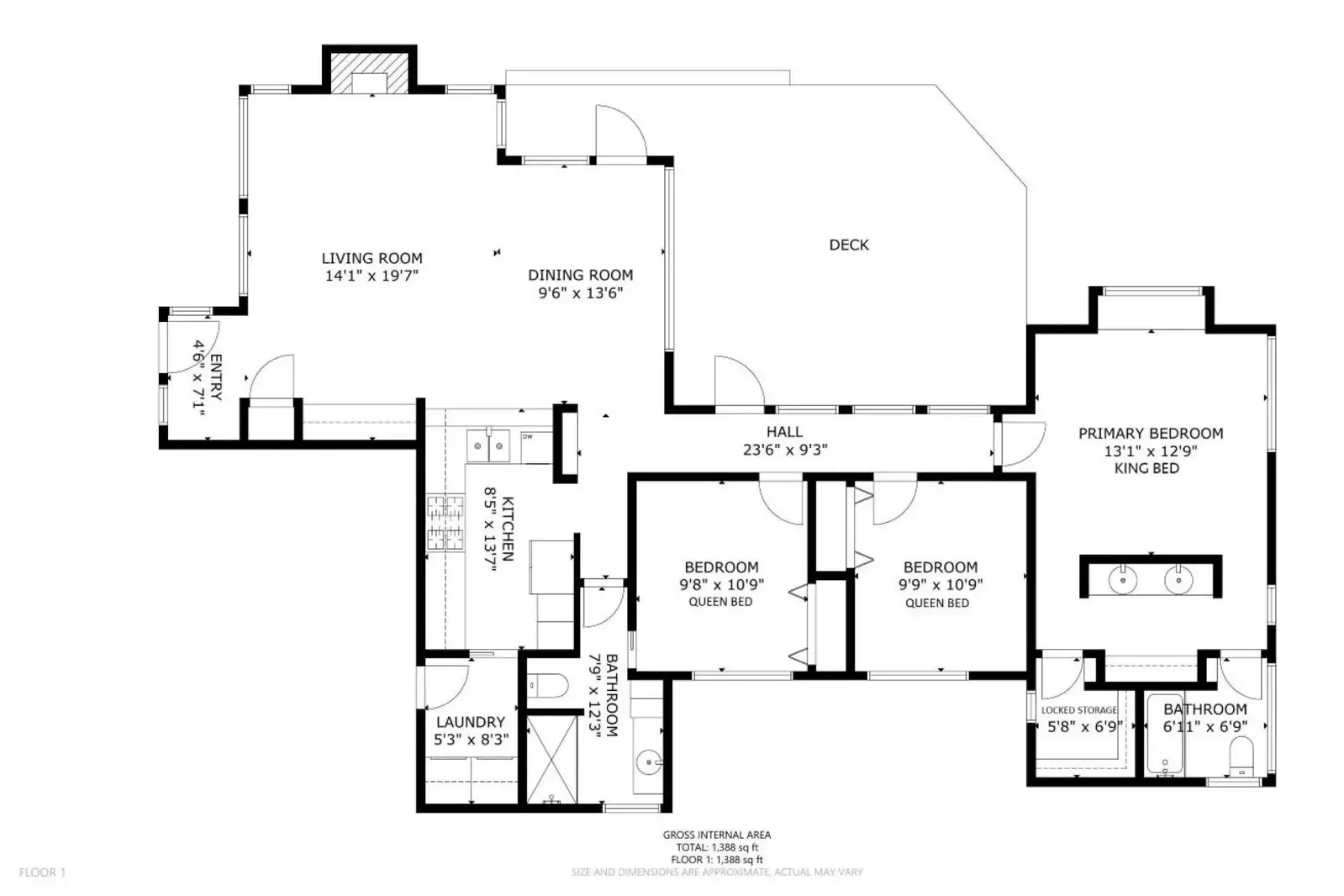 A detailed floor plan of this rental.