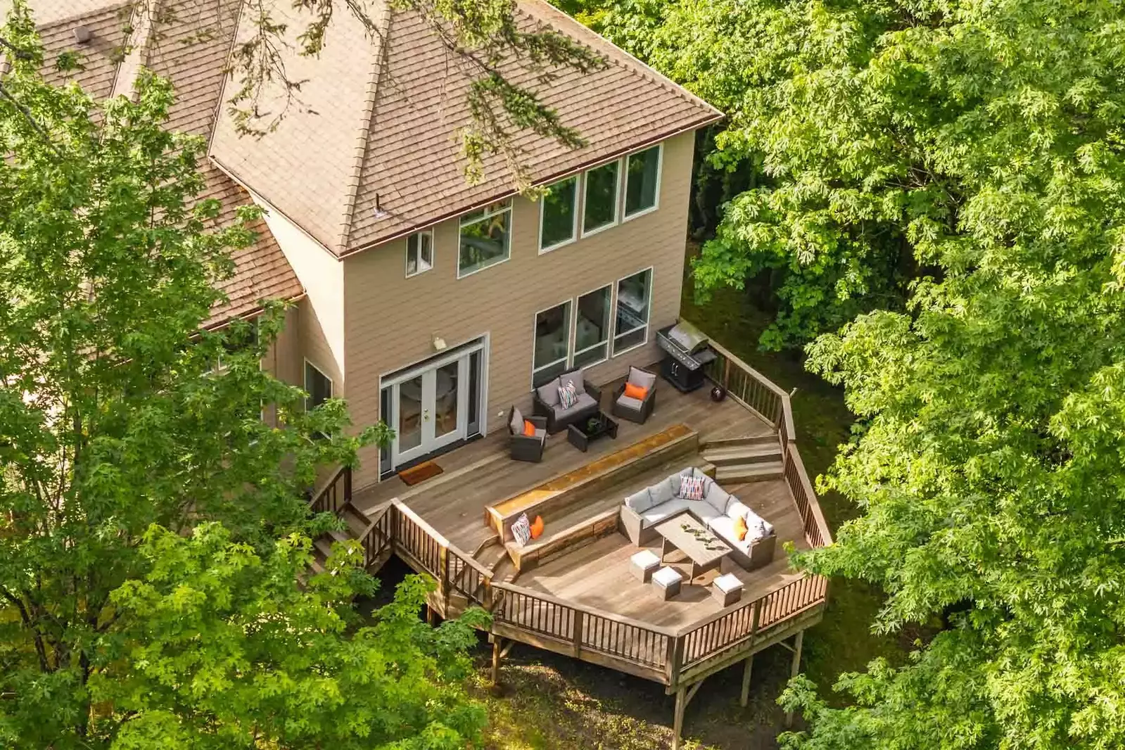 Relax on the massive deck.
