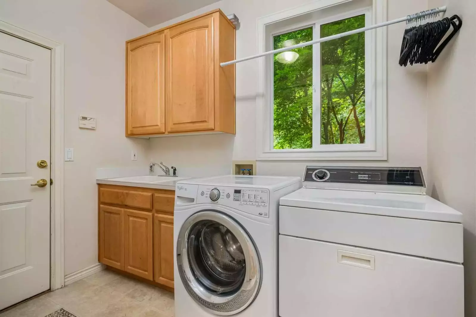 This rental has an up to date washing machine and dryer for guest use.