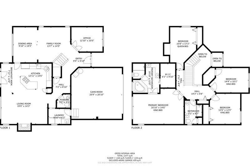 A detailed floor plan of this rental.