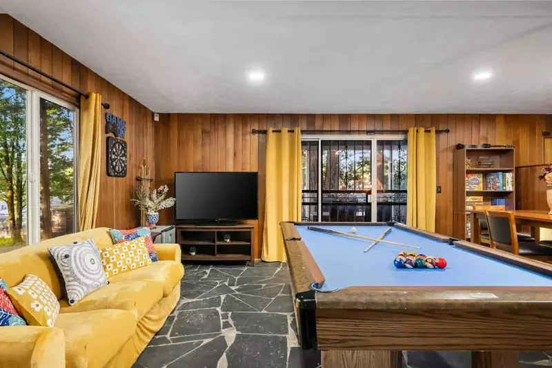 Play a game of billiards and more in the game room.