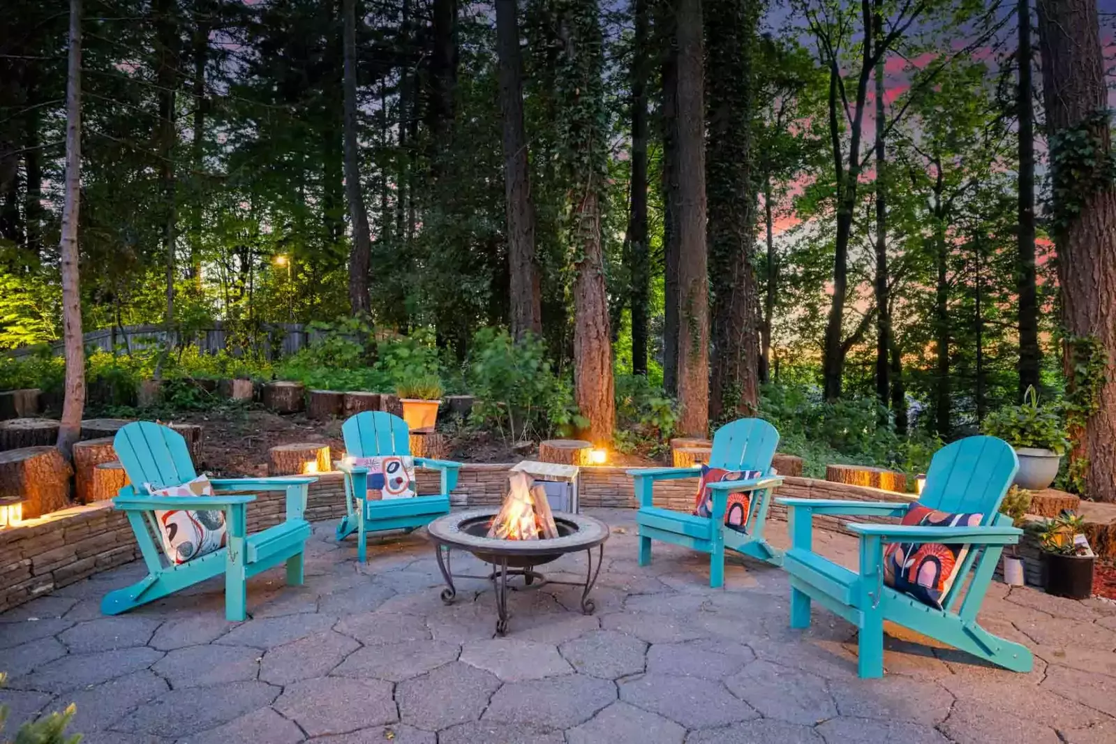 The fire pit is a nice place to relax outside while enjoying nature.