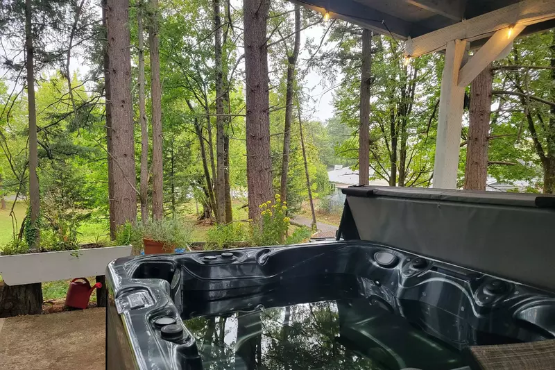 Warning: entering this hot tub may result in extreme relaxation, spontaneous humming, and permanent chill vibes.