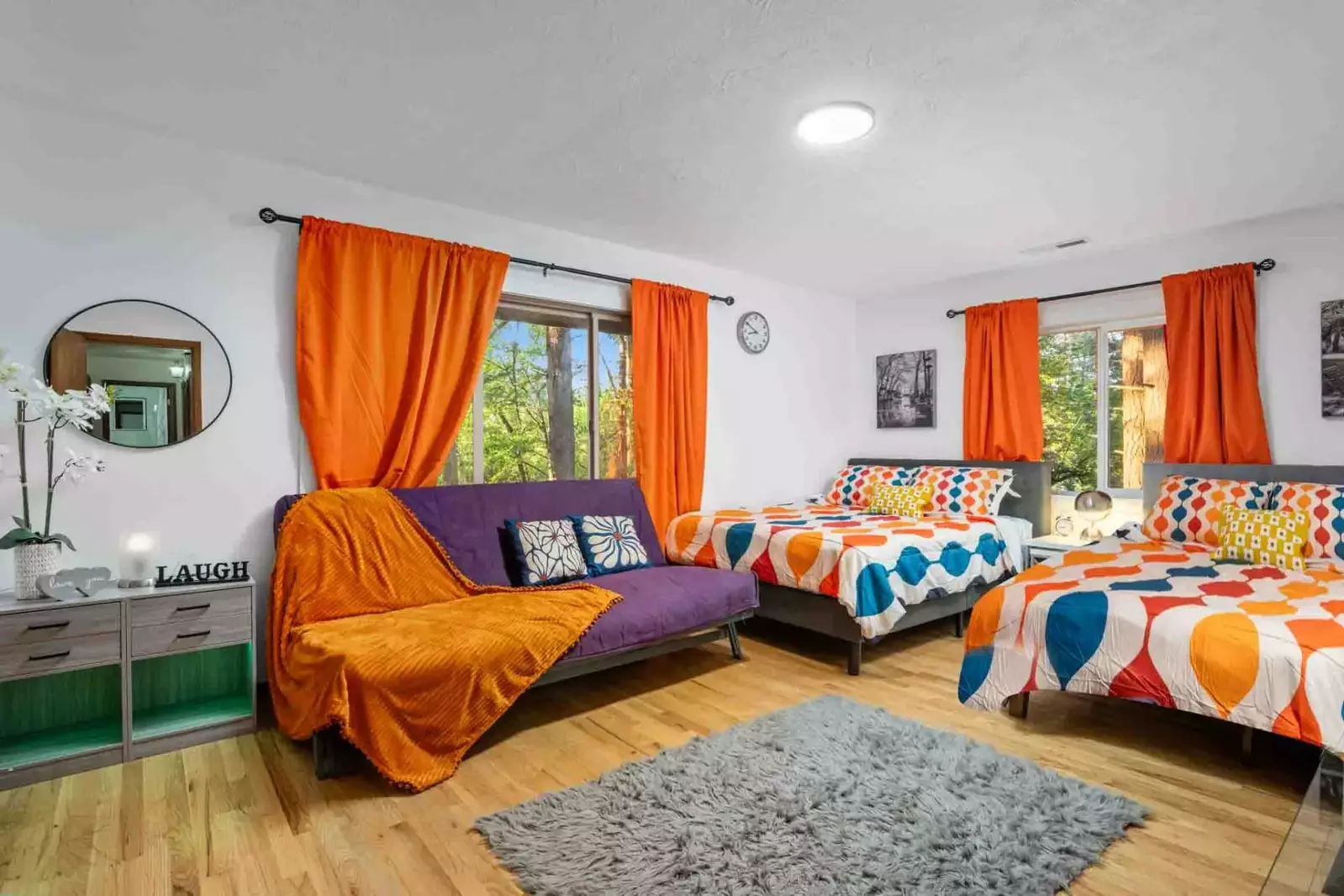 The beds and futon are all very comfortable.