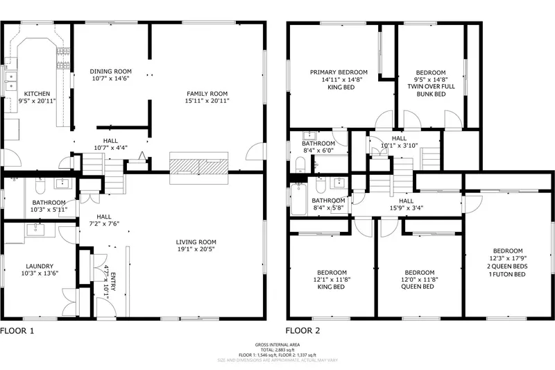 A detailed floor plan of this rental.