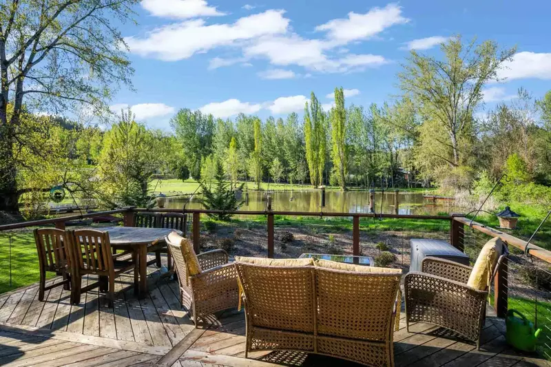 The deck is a perfect place to hang out and enjoy the lake view.