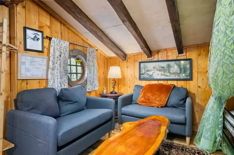 Hobbit Hole includes comfy sofas for sitting back and relaxing
