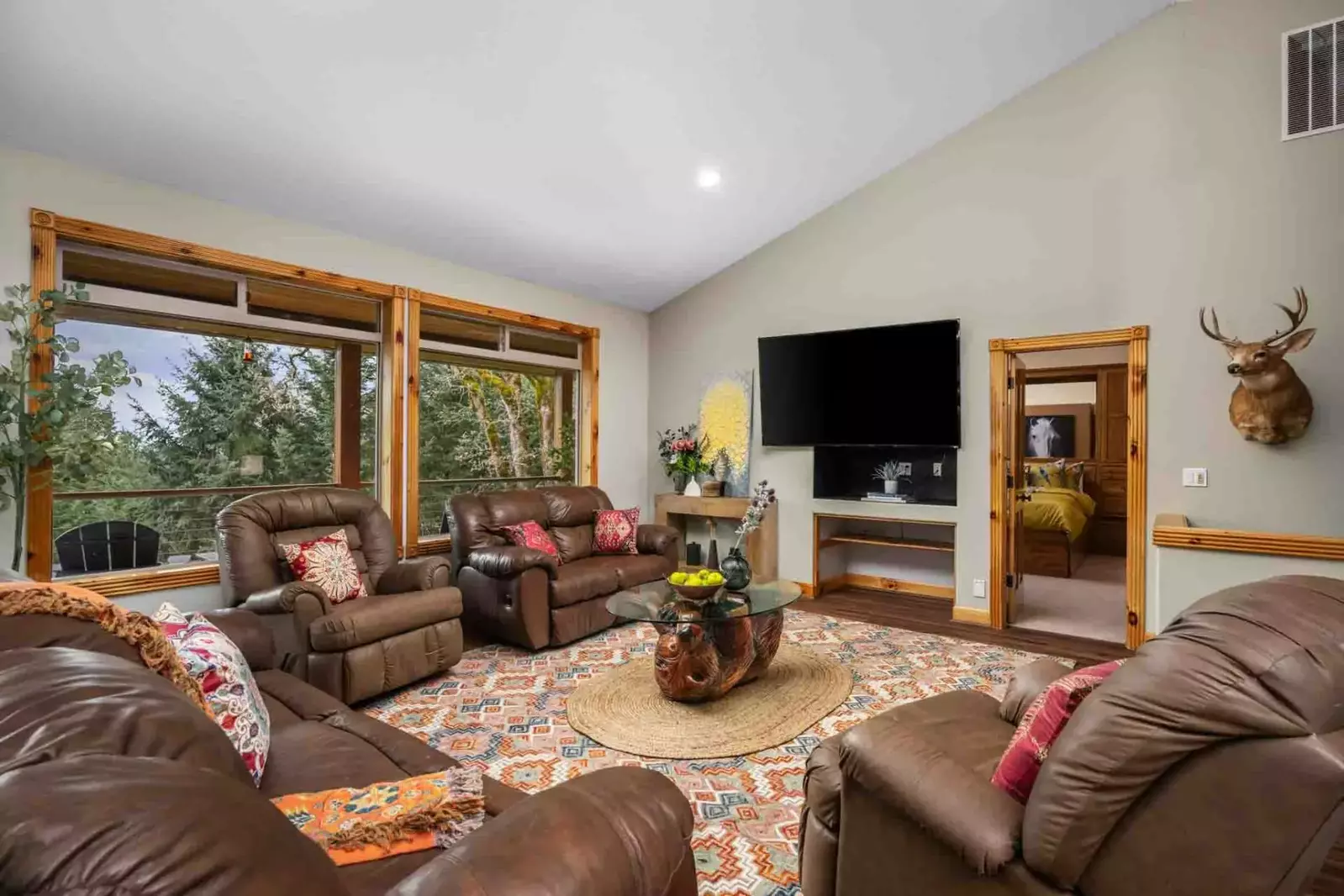 Watch you favorite movies, shows, and sports on this smart tv after a day exploring the Oregon.