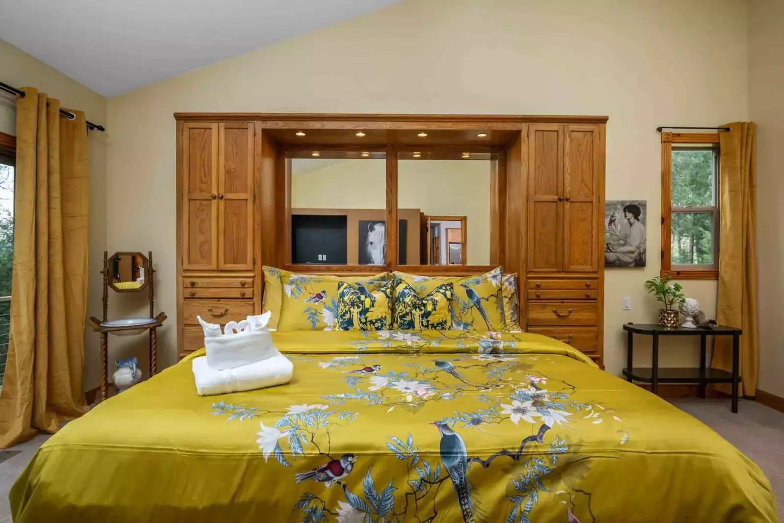 This rental has 3 king beds, as well as some bunk beds.